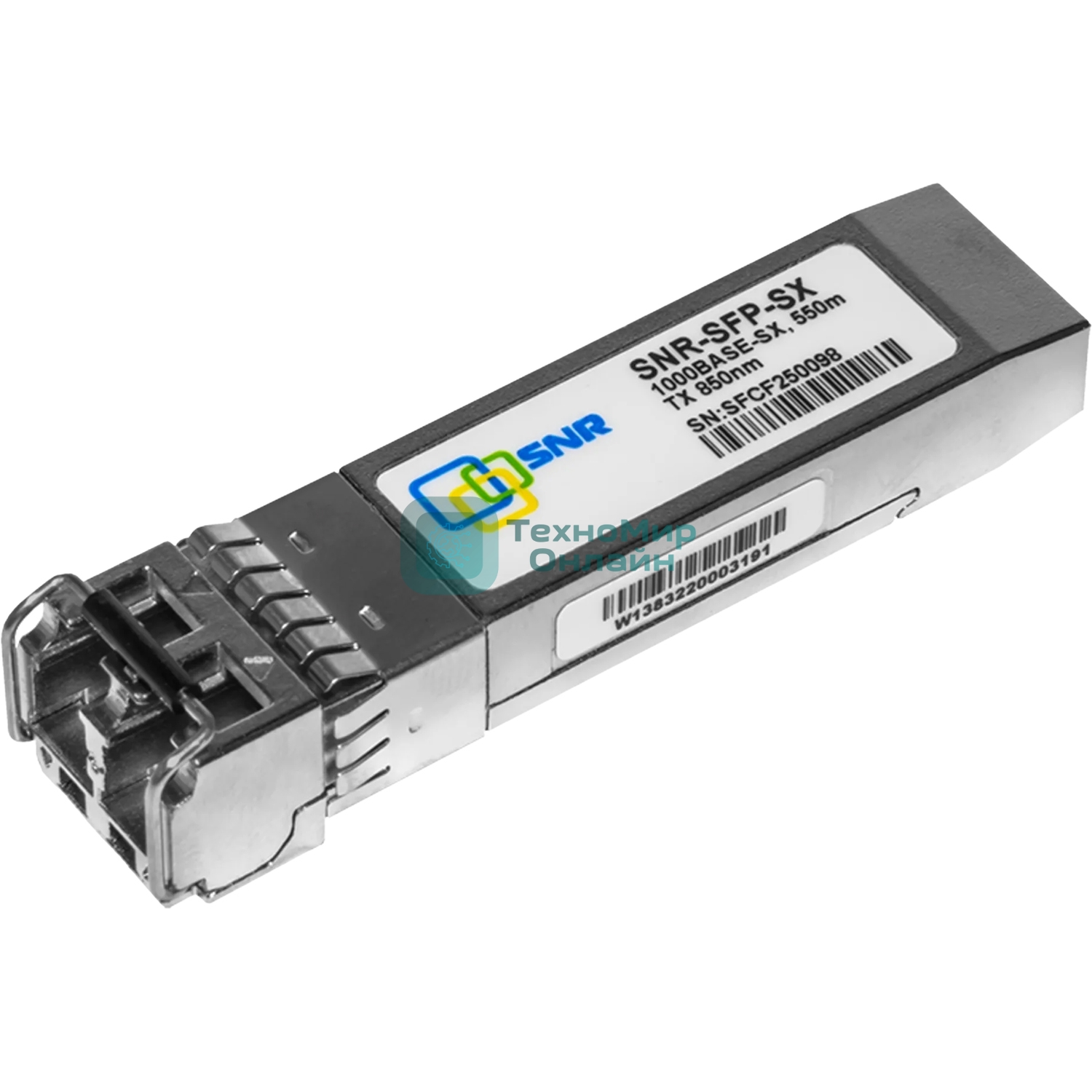 Трансивер SNR SFP 100BASE-SX, SWL, MMF, LC duplex, 850нм, up to 550м (7.5dB), analog CISCO GLC-SX-MM 