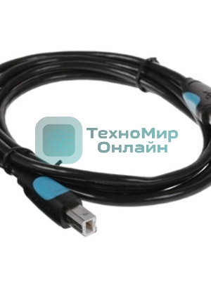 Кабель Vention USB 2.0 AM/BM - 3 м. черный VAS-A16-B300