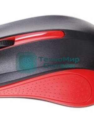 Мышь проводная Oklick 225M черный/красный, 1200 dpi, USB, кнопки - 3