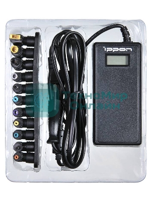 Блок питания Ippon D90U автоматический 90W 15V-19.5V 10-connectors 8A 1xUSB 2.1A от бытовой электросети LСD индикатор