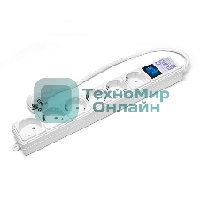 Сетевой фильтр PowerCube Фильтр-удлинитель (SPG(5+1)-16B-0,5M) 6 розеток, 0,5 м,16А/3,5 кВт, белый