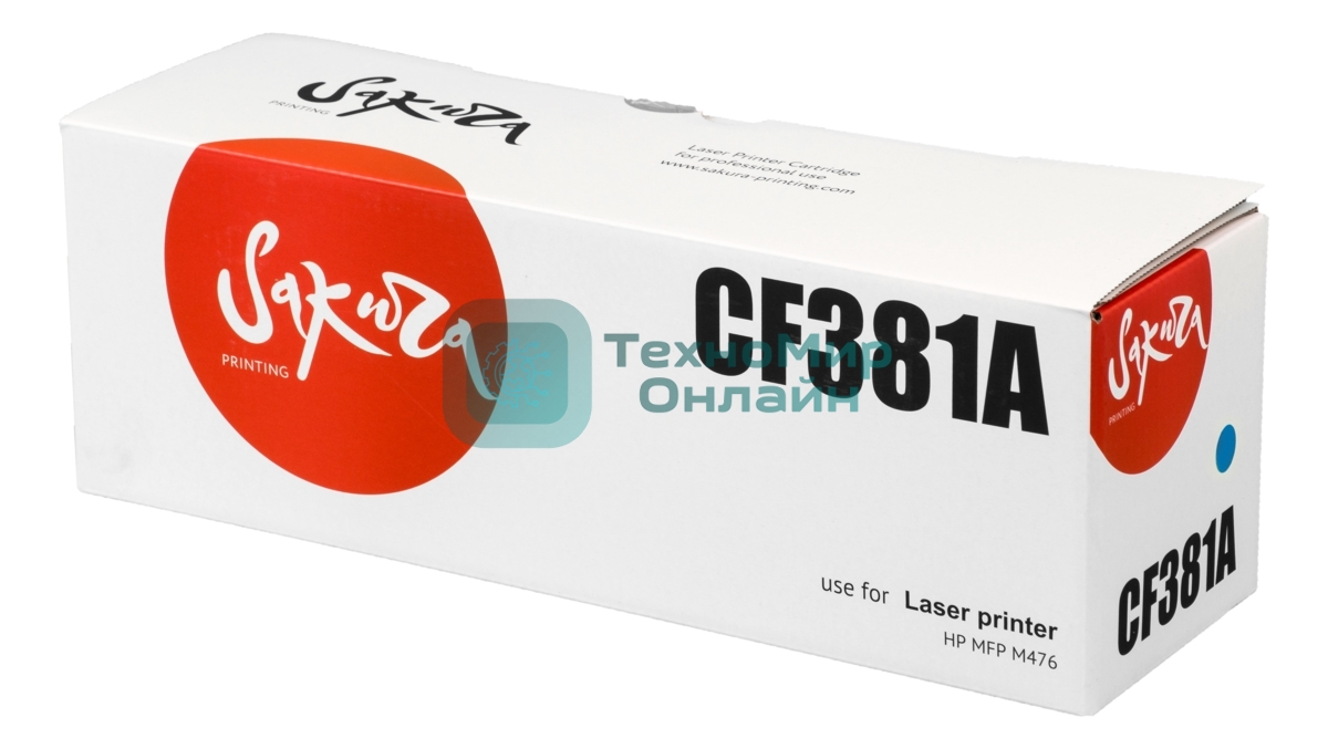 Картридж Sakura CF381A для HP MFP M476, синий, 2700 к.