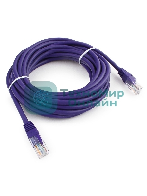 Патч-корд UTP Cablexpert cat.5e, 5м, литой, многожильный, фиолетовый