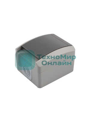 Розетка одноместная Kranz INDUSTRIAL открытой установки с заземлением, IP54 серая