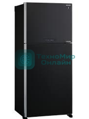 Холодильник Sharp SJ-XG55PMBK черный двухкамерный 394/162л морозилка сверху, No Frost