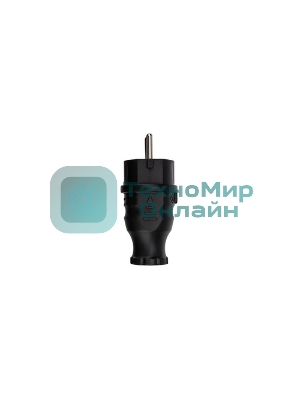 Вилка Rexant влагозащищенная прямая COMPACT, с/з, 16А, IP44 каучук, черная