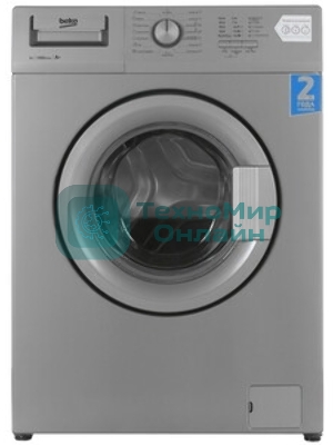 Стиральная машина Beko WRE 65P1 BSS серебристый, загрузка фронтальная 6 кг, 1000 об/мин., класс: А