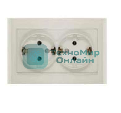 Розетка 2-м СП Бриллиант с заземл. сл. кость UNIVersal 7948752