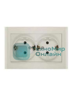 Розетка 2-м СП Бриллиант с заземл. сл. кость UNIVersal 7948752
