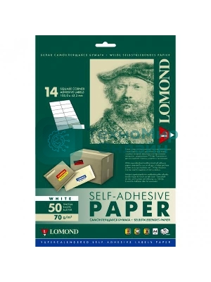 Этикетки Lomond 2100085 105x41мм A4 70гр/м2 на лист.14эт. самоклеющаяся универсальная (упак.:50л)
