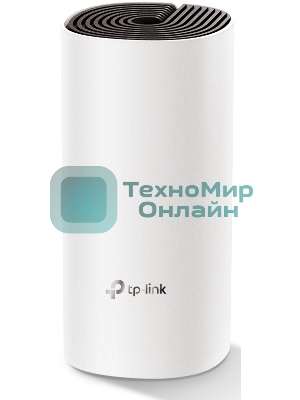 Домашняя Mesh TP-Link Wi-Fi система Deco M4 (1-Pack), 1167 Мбит/с (5 ГГц: до 867 Мбит/с + 2,4 ГГц: до 300 Мбит/с), 2 порта 1000 Мбит/с, 2 встроенные антенны на каждом модуле Deco