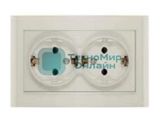 Розетка 2-м СП Бриллиант защ. шторки с заземл. сл. кость UNIVersal 7948769