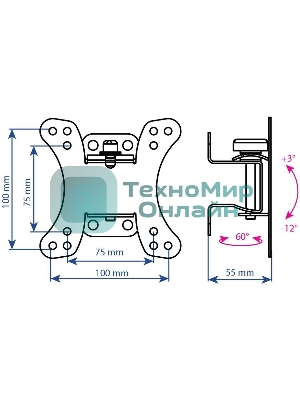 Кронштейн Kromax GALACTIC-10 черный