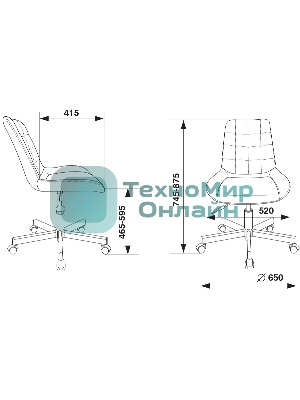 Кресло компьютерное Бюрократ CH-350M/BLACK без подлокотников, черный, искусст.кожа/ткань, крестовина хром
