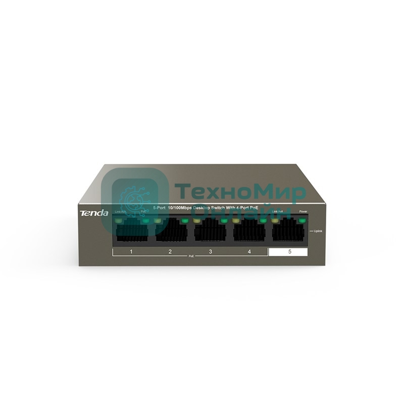 Коммутатор Tenda TEF1105P-4-63W 5PORT 10/100M