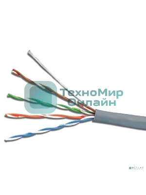 Кабель ExeGate EX289281RUS UTP4-C5e-CU-S25-IN-LSZH-GR-305 UTP 4 пары кат.5e медь, 25AWG, LSZH, бухта 305м, серый