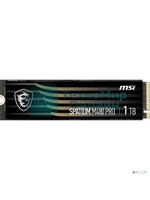 Накопитель SSD MSI SPATIUM M480 PRO, 1000Gb, M.2 2280, PCIe 4.0 x4, NVMe, R/W 7400/6000