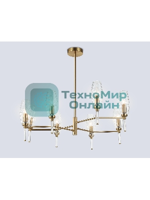 Люстра Ambrella light LH55202/8 BS/CL латунь/прозрачный E14*8 max 40W D800*520