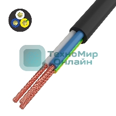 Провод соединительный ПВС Rexant 3x0,75 мм², черный, длина 10 метров, ГОСТ 7399-97