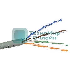Кабель TWT UTP, серии XS, 4 пары, Кат.5e, PVC, серый, 305 метров