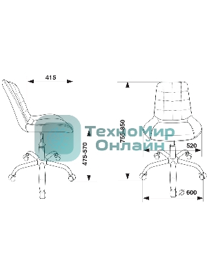 Кресло Бюрократ CH-350SL/IVORY светло-бежевый, экокожа, 120 кг, механизм качания