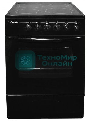 Плита электрическая Лысьва EF4011MK00 черный, конфорок 4 электрических, духовка 57 л, 50 см x 84 см x 60 см (без крышки)