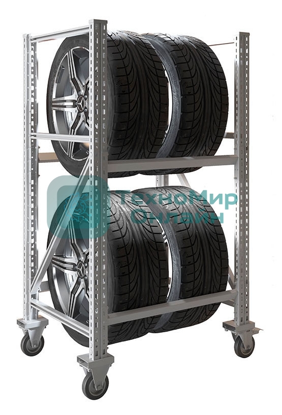 Стеллаж Практик MS Pro пол.:2 разборная 1350x781x606мм серебристый