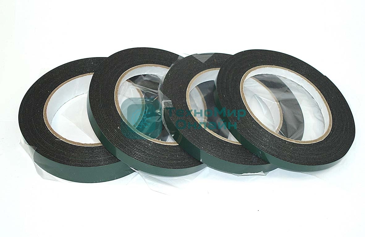 Скотч 3M 57776 двусторонний черный вспененный с зеленой защитной лентой толщина 1мм, ширина 30мм 5м