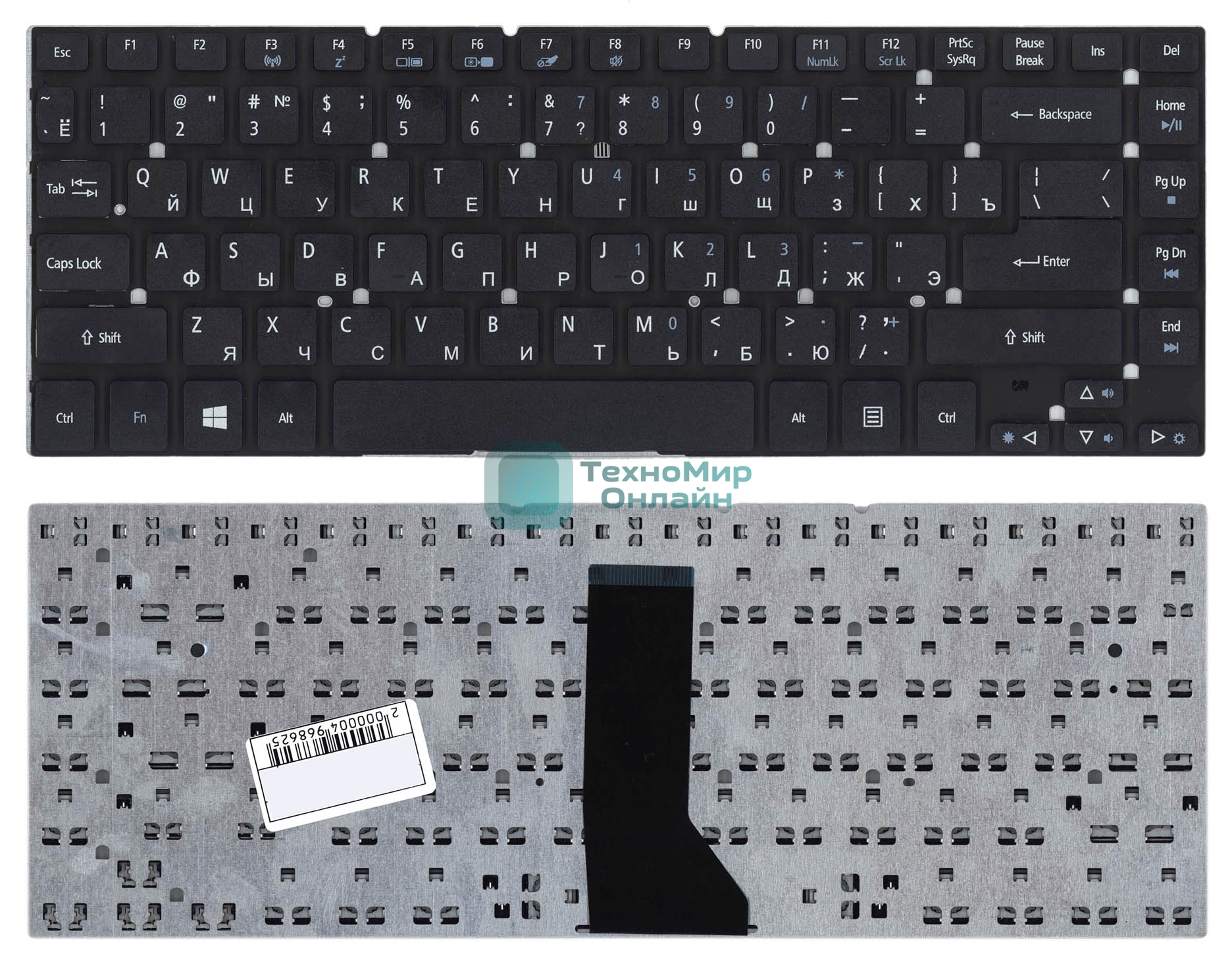 Клавиатура для ноутбука Acer Aspire ES1-511 520 черная