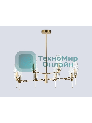 Люстра Ambrella light LH55202/8 BS/CL латунь/прозрачный E14*8 max 40W D800*520