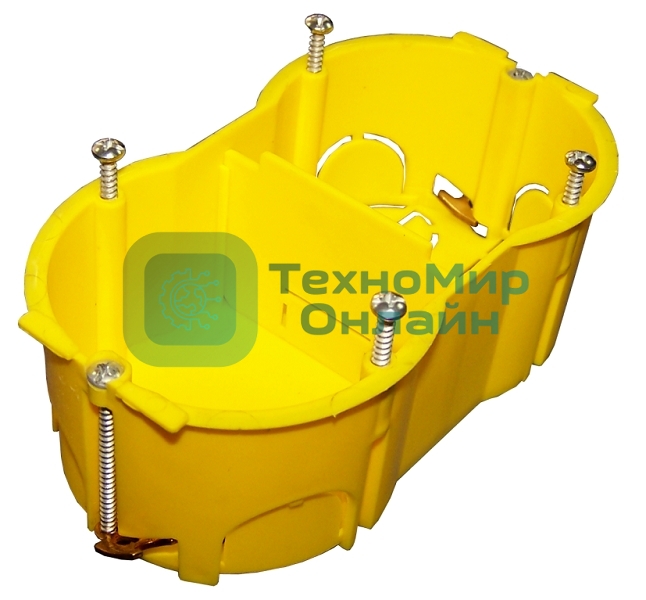 Подрозеточная коробка в стену для суппорта 45х90, желтая