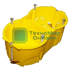 Подрозеточная коробка в стену для суппорта 45х90, желтая