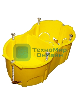 Подрозеточная коробка в стену для суппорта 45х90, желтая