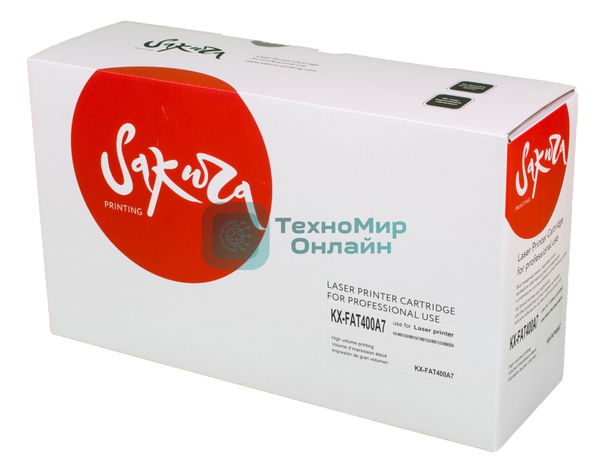 Картридж Sakura KXFAT400A7 для Panasonic KX-MB1500RU, KX-MB1520RU, KX-MB1530RU, KX-MB1536RU, черный, 1800 к.