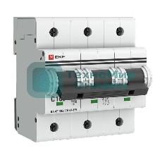 Выключатель автоматический модульный 3п C 100А 15кА ВА 47-125 EKF mcb47125-3-100C