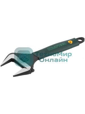 Ручной инструмент KRAFTOOL 27258-15 Ключ разводной Cr-V,фосфатир,эргоном рукоятка из эластомера,увелич зев,угол наклона губок 15град,150мм/6