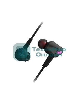 Гарнитура ASUS ROG Cetra II чёрный, проводная, USB-C, вставные, шумоподавление микрофона, регулятор громкости, чехол в комплекте