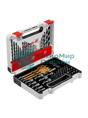 Набор сверл Matrix комб.,мет.1-6мм,бет.3-8мм,дер.3-8мм, перки,бит.30шт,адап.,голов.8шт,71пр., PRO