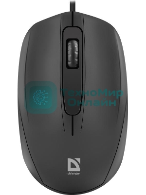 Мышь проводная Defender Alpha MB-507 черный, 1000 dpi, USB, кнопки - 3