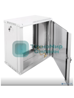 Шкаф телеком. настенный разборный 12U (600х350) дверь стекло,цвет черный (ШРН-Э-12.350-9005) (1 коробка)