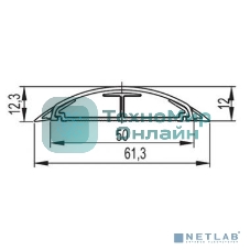 Кабель-канал напольный 50х12 L2000 пластик CSP-F G сер. ДКС 01032