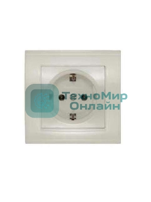 Розетка 1-м СП Бриллиант с заземл. сл. кость UNIVersal 7948844