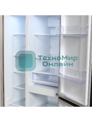 Холодильник Hyundai CS6073FV шампань трехкамерный 329/223л морозилка сбоку, No Frost, Side by Side