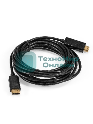 Кабель DisplayPort-HDMI ExeGate EX-CC-DP-HDMI-5.0 (20M/19M, 5м, экран)