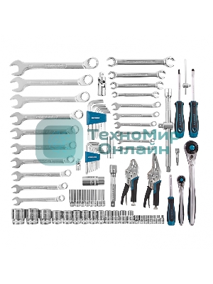 Набор инструментов Gross 14148 78 пред., 120 зубьев, CrV, 1/4, 1/2