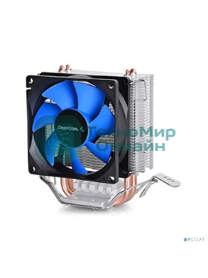 Кулер для процессора DEEPCOOL ICE EDGE MINI FS V2.0 синий, 80 мм, алюминий/медь, 2200 об/мин, 24.7 дБ, 3 pin, 100 Вт, 112 мм