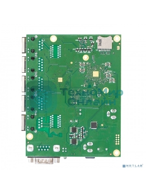 Плата маршрутизатора RB450Gx4 без корпуса RouterBOARD 450Gx4 with four core 716MHz Atheros CPU, 1 Gb RAM, 5 Gigabit LAN ports, PoE OUT on port #5, RouterOS L5