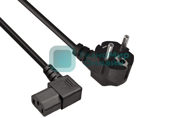 Кабель питания ExeGate OfficePC PC-1,8 450W (Евровилка Schuko ->C13 угловой, черный, 1.8м)