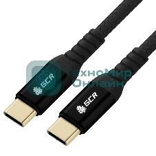 Кабель GCR Greenconnect 1.0m Type-C-C POWER DELIVERY 18 W, нейлон, черный, AL корпус, GOLD, GCR-56750