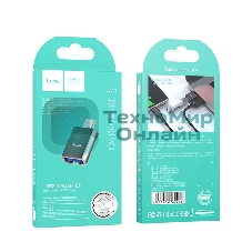Переходник USB3.0 OTG Hoco Type-C(M)/AF, UA17, черный, коробка